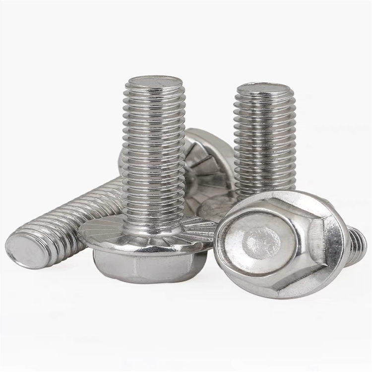 M10 flange head anti-skid stainless steel bolt for automobile 