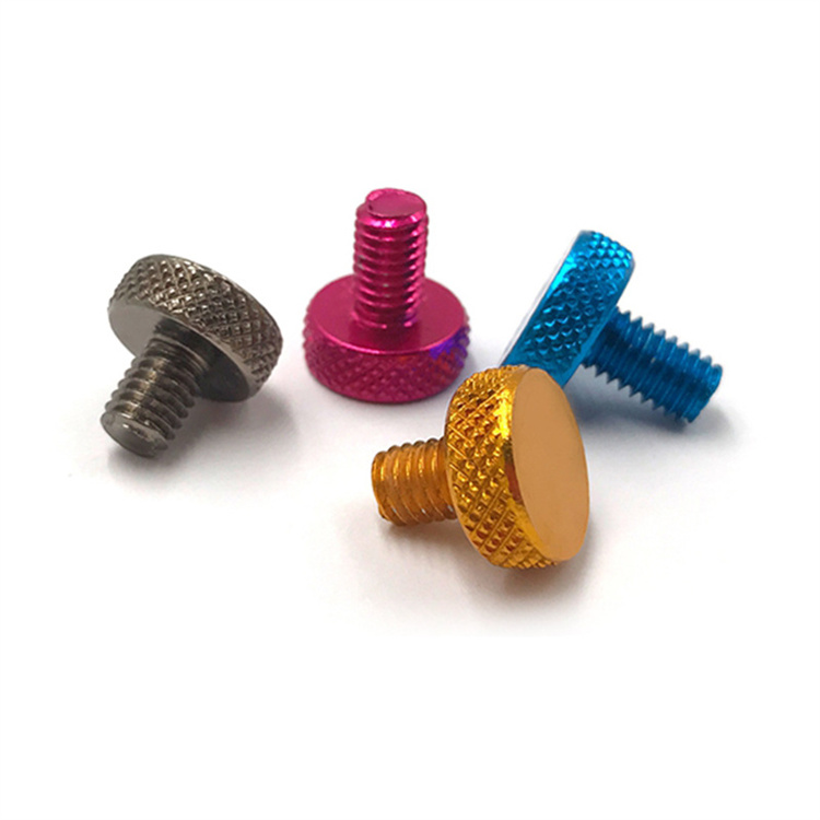 M3 m4 color anodized aluminum knurled thumb screw for computer 