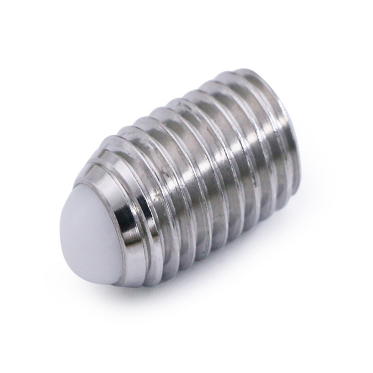 Stainless steel m8 plastic ball end plunger grub screw 