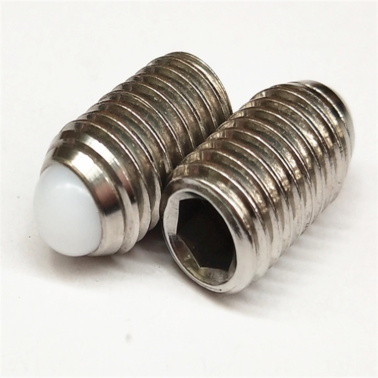 Stainless steel m8 plastic ball end plunger grub screw 