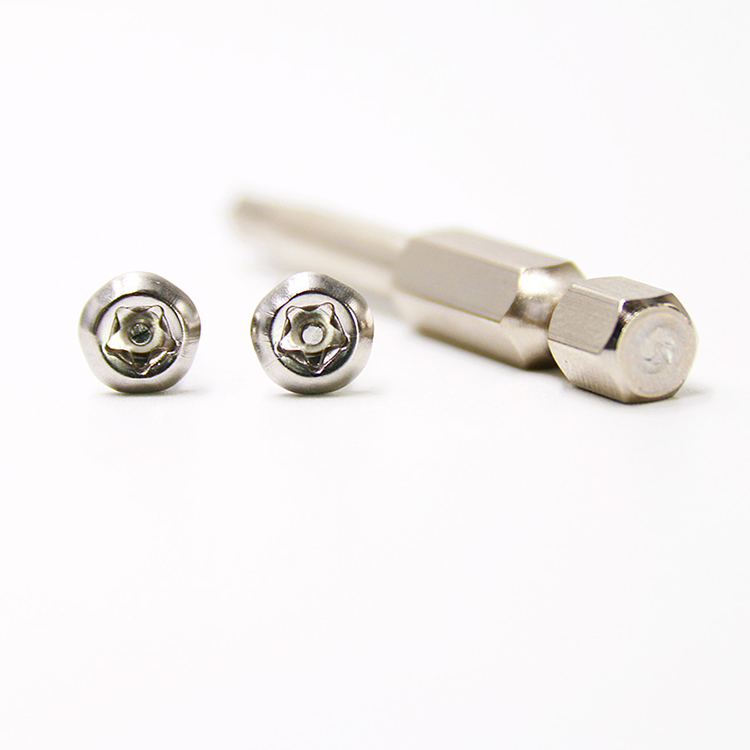 Stainless-steel-button-head-pentagon-tamper-proof-screw-with-key