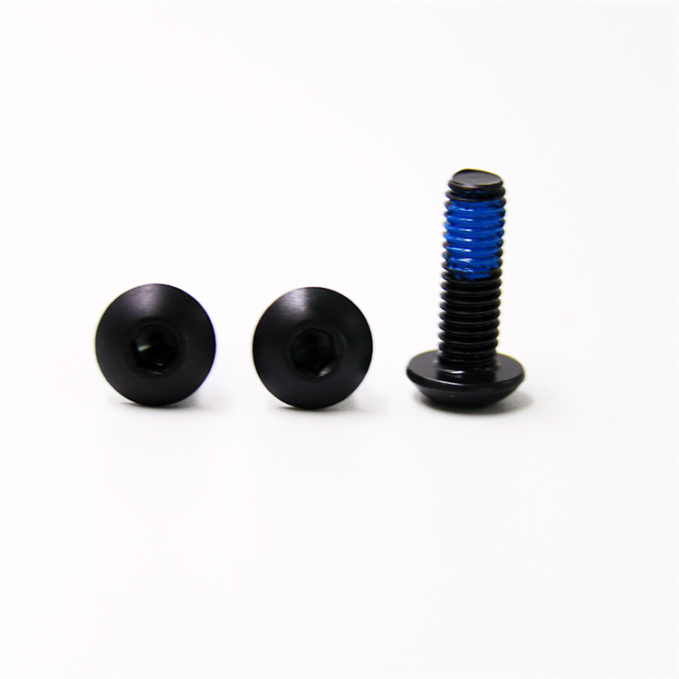 Black m6 carbon steel button head anti loosening screw