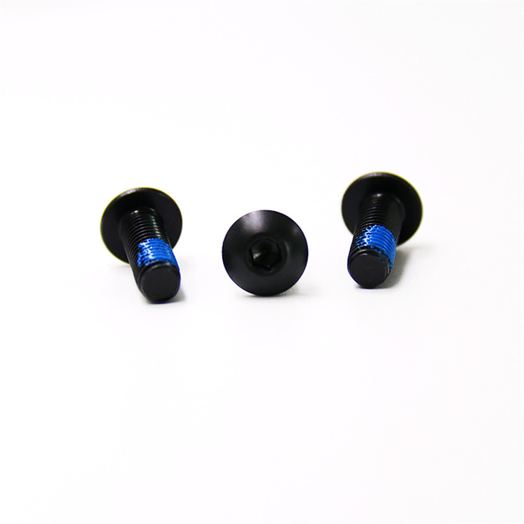 Black m6 carbon steel button head anti loosening screw