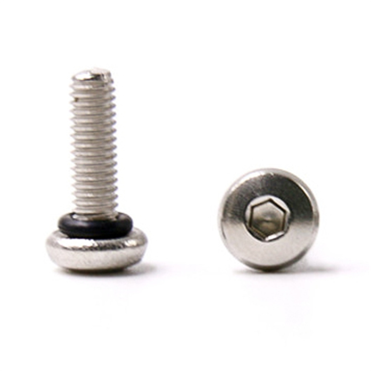 new design stainless steel m3 button head hex socket screw o-ring