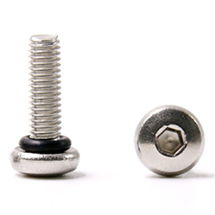 new design stainless steel m3 button head hex socket screw o-ring