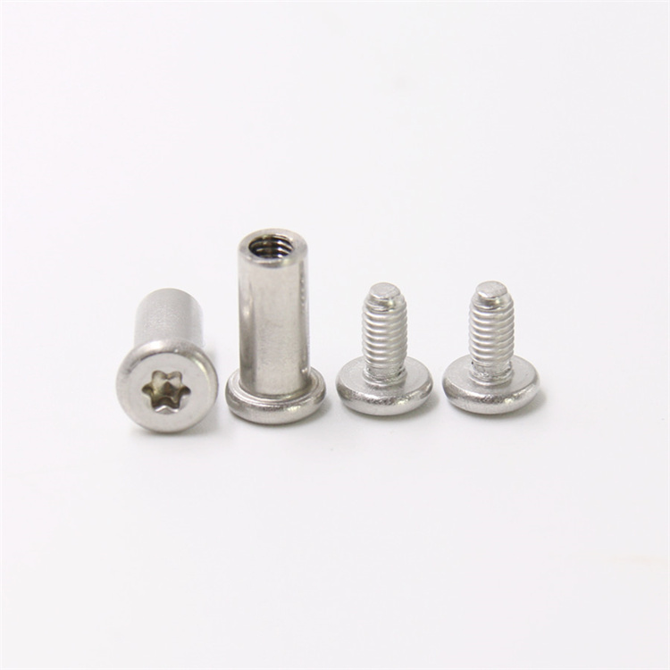 Stainless steel m3 torx head male and female screw for knife
